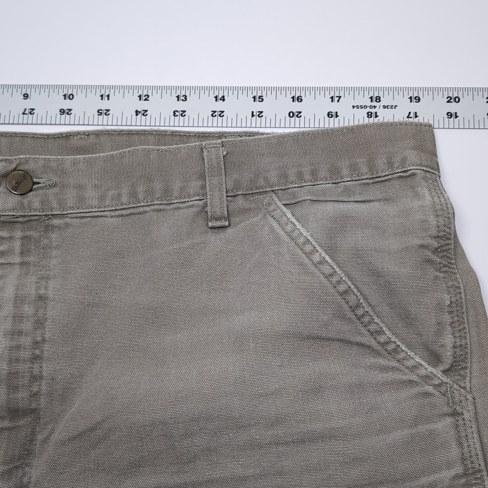 Vintage Carhartt Carpenter Short Men's 40x7.5 Gray B25 DES 90s Distressed - Picture 5 of 14